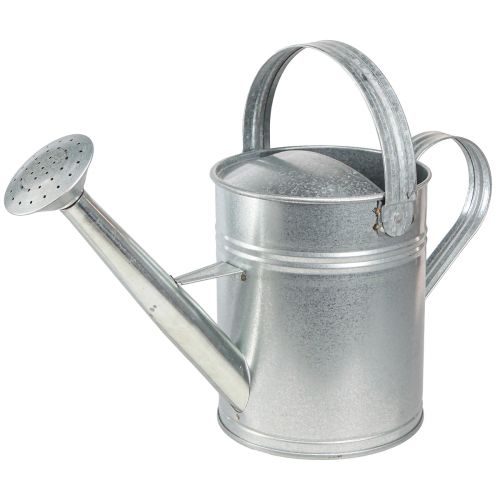 Product Decorative watering can, retro design, metal, silver, 42x15.5x27cm, vintage balcony decoration, flower pot