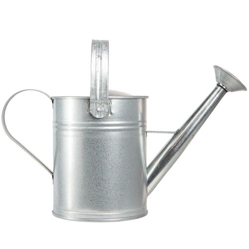 Product Decorative watering can, retro design, metal, silver, 42x15.5x27cm, vintage balcony decoration, flower pot