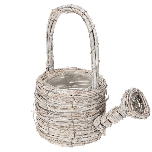 Decorative watering can in a tasteful woven design for elegant home decor, 26cm