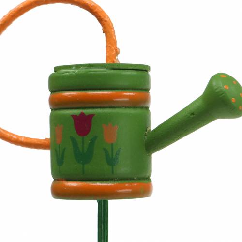 Flower plug watering can wood green, yellow, orange assorted 7.5 cm x 5.9 cm H30.5 cm 12 pieces