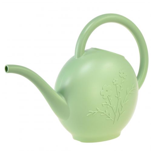 Watering can houseplants green with flower motif 1.8L