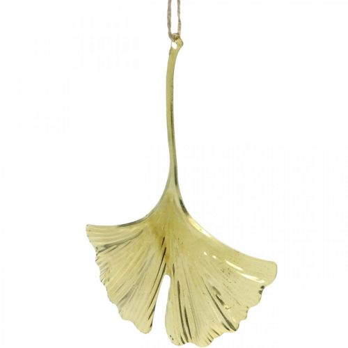 Product Ginkgo leaf pendant, Advent decoration, metal decoration for autumn Golden L12cm 12 pcs