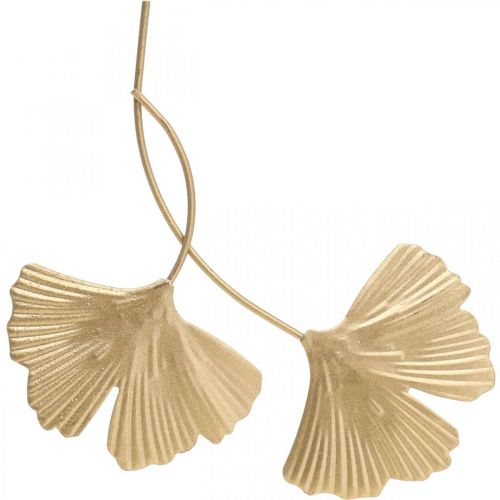 Floristik24 Ginkgo leaf metal decoration golden decorative plug 14cm 12 pcs