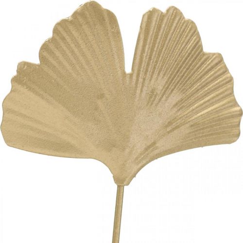 Floristik24 Ginkgo branch metal decorative plug Ginkgo Golden 14×28cm 6 pcs