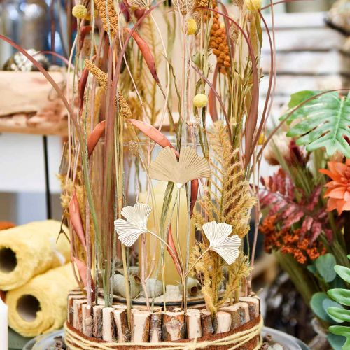 Floristik24 Ginkgo branch metal decorative plug Ginkgo Golden 14×28cm 6 pcs