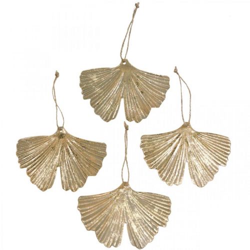 Ginkgo leaf pendant Ginkgo vintage decoration metal 15×11cm 4 pieces