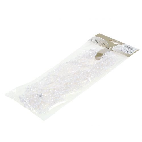 Floristik24 Christmas tree decoration pearl ribbon white 275cm