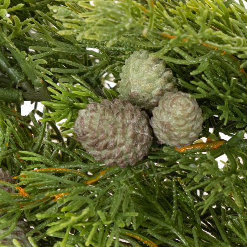 Artificial cypress garland with cones, 180 cm, for table and door | Floristik24.ie
