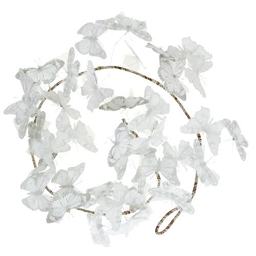 Garland with butterflies white 154cm