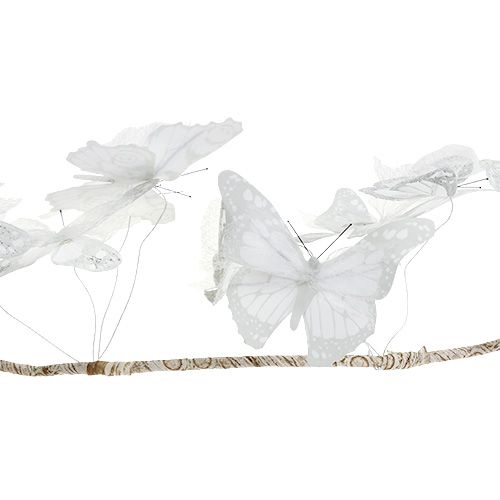 Floristik24 Garland with butterflies white 154cm