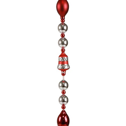 Floristik24 Garland Christmas glass decoration red silver window decoration 200cm
