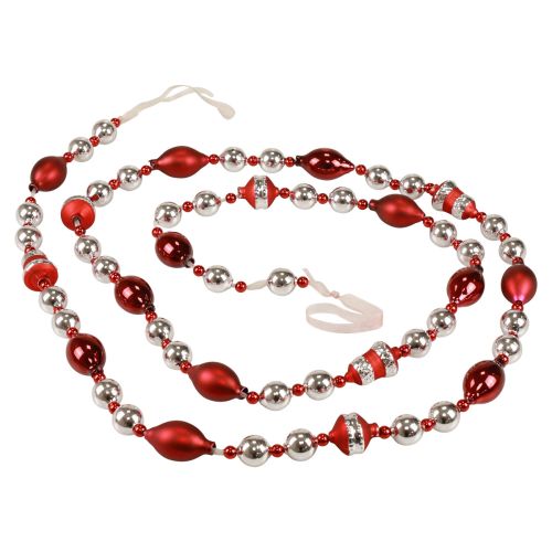 Garland Christmas glass decoration red silver window decoration 200cm