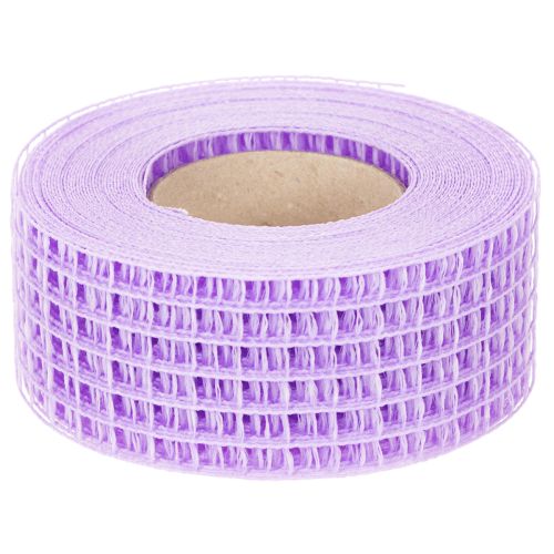 Purple mesh tape, 4.5 cm wide, decorative tape roll for creative crafts, 10 m | Floristik24.ie