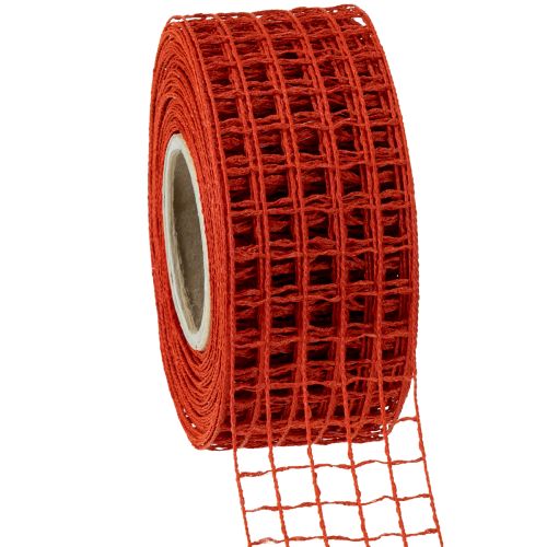Floristik24 Mesh Tape 4.5cm x 10m Red