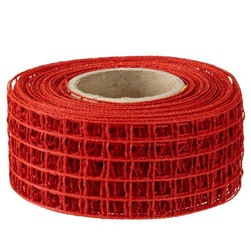 Floristik24 Mesh Tape 4.5cm x 10m Red