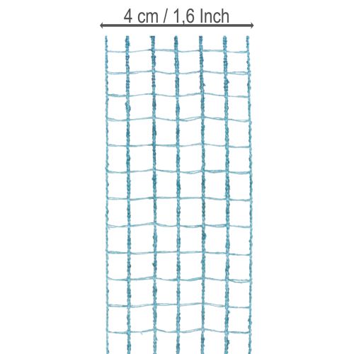 Decorative ribbon, grid ribbon, 4.5 cm wide, blue, for craft projects, 10 m | Floristik24.ie