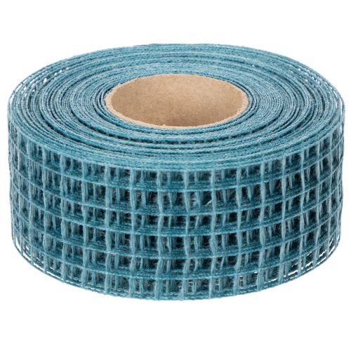 Decorative ribbon, grid ribbon, 4.5 cm wide, blue, for craft projects, 10 m | Floristik24.ie