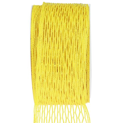 Mesh ribbon decorative ribbon yellow wire reinforced 50mm 10m