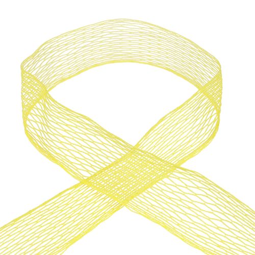 Product Mesh ribbon decorative ribbon yellow wire reinforced 50mm 10m