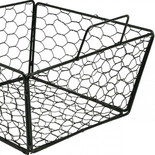 Product Wire basket with handle flower basket metal mesh basket black L27cm