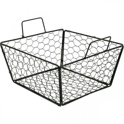 Floristik24 Wire basket with handle flower basket metal black L×W33cm