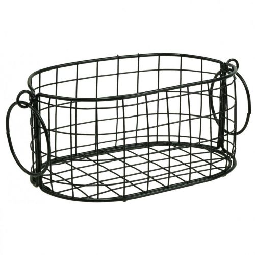 Product Wire basket with handles metal black 17-32cm set of 4