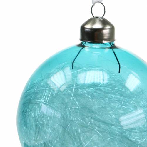 Product Christmas ball glass blue, white Ø8cm assorted 12pcs