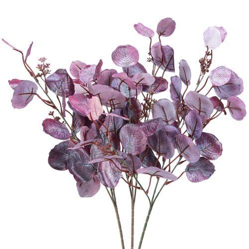 Floristik24 Glamour Eucalyptus Branch Eucalyptus Artificial Violet 65cm 3pcs