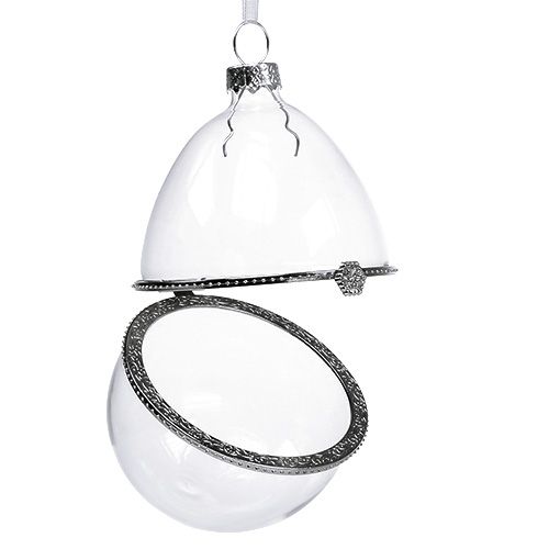 Floristik24 Glass egg for filling 10.5cm 1p
