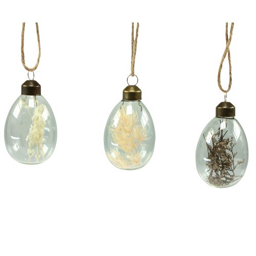 Floristik24 Glass Easter Eggs for Hanging Dried Flower Eggs 6cm 6 Pcs