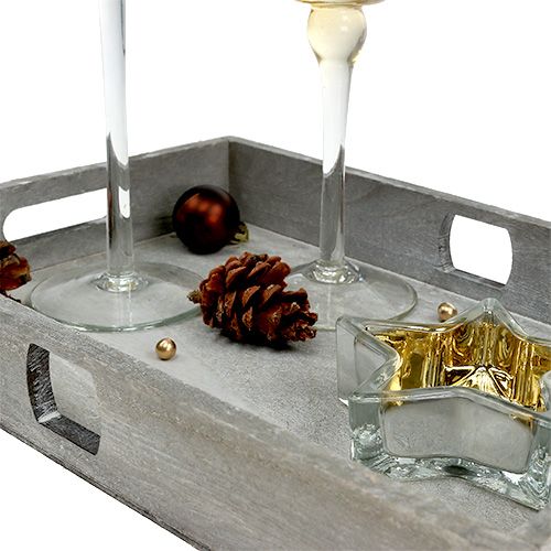 Product Decorative tray with gold glass candles