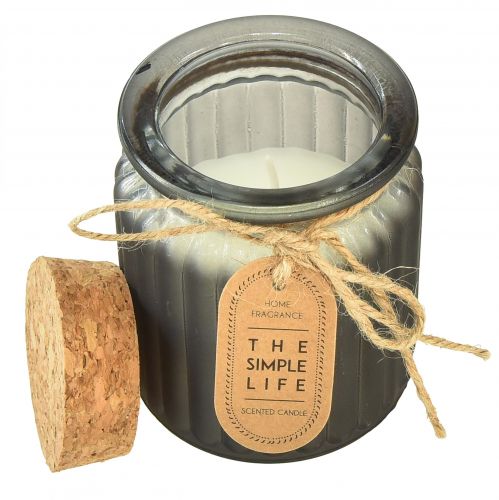 Product Scented Candles in Glass Sandalwood Cork Lid H9cm 3pcs