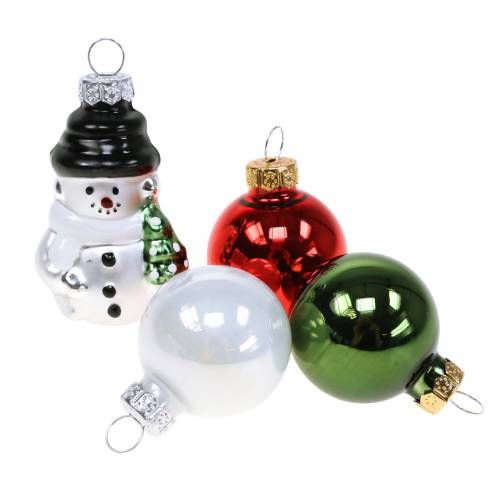 Floristik24 Christmas tree decorations Christmas balls snowman glass 9pcs
