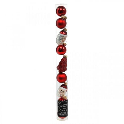 Product Mini Christmas Decoration Figures and Balls Assorted Glass 3cm 9 Pcs