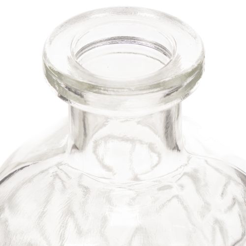 Glass bottle with diamond pattern, decorative bottle, vase, small, 13cm, 6 pieces | Floristik24.ie