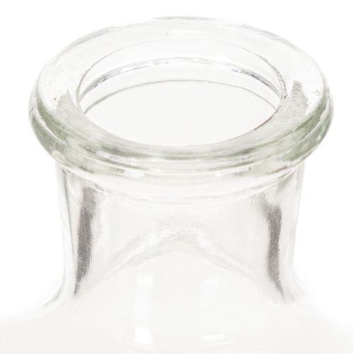 Glass bottle with pattern, cylindrical, clear, decorative vase, 15cm, 6 pieces | Floristik24.ie