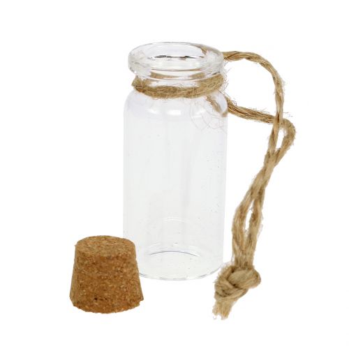 Floristik24 Glass bottle with cork for hanging 5.5cm 8pcs