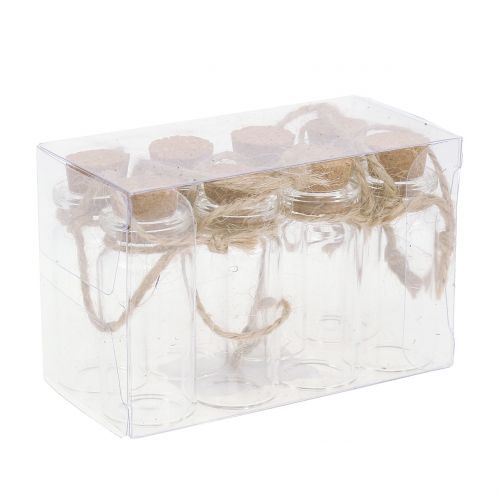 Floristik24 Glass bottle with cork for hanging 5.5cm 8pcs