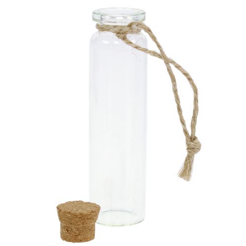 Product Glass bottle clear to hang 8.5cm 6pcs