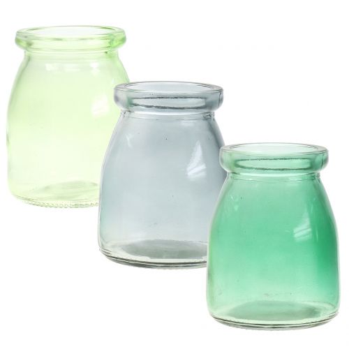 Floristik24 Deco glass Ø6cm H8cm green/grey 6pcs