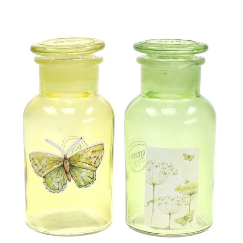 Floristik24 Decorative glass bottle with closure 14cm 2pcs