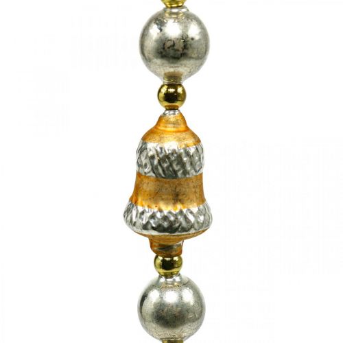 Product Christmas ball garland decoration golden, silver glass 1.8m