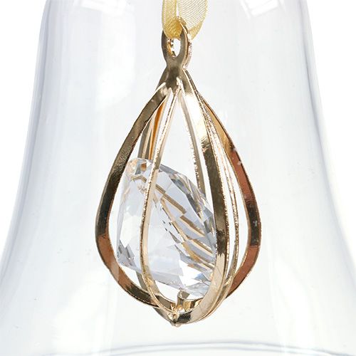 Floristik24 Bell jar Ø8cm H16cm with diamond 2pcs