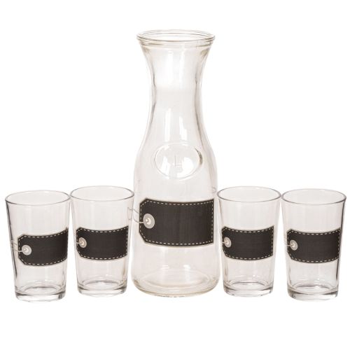 Glass carafe H27cm with 4 glasses H11cm buy online | Floristik24.ie