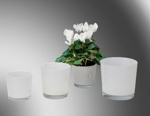 Floristik24 Glass bucket white