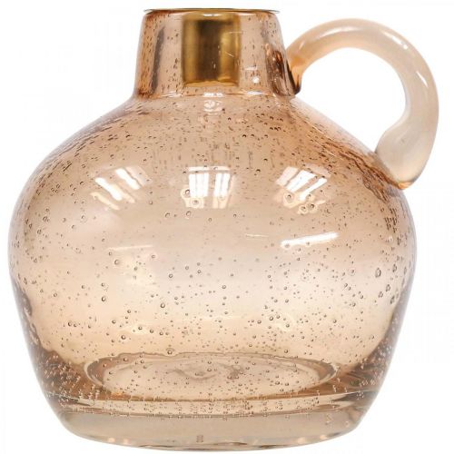 Floristik24 Candlestick Glass Candle Light Brown Decorative Jug H15.5cm