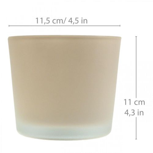 Product Glass Flowerpot Beige Planter Glass Bucket Ø11.5cm H11cm