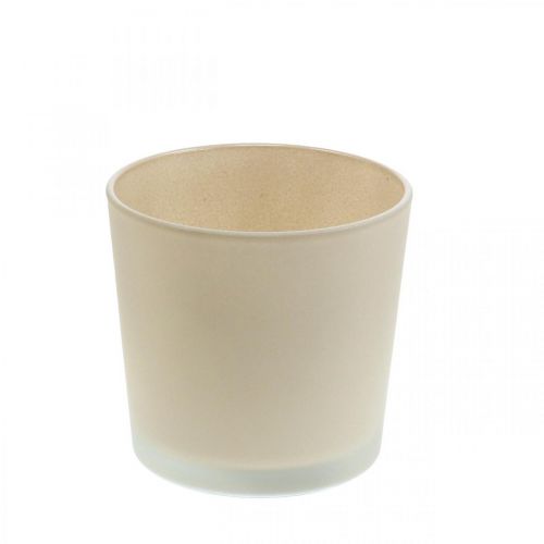 Product Glass Flowerpot Beige Planter Glass Bucket Ø11.5cm H11cm