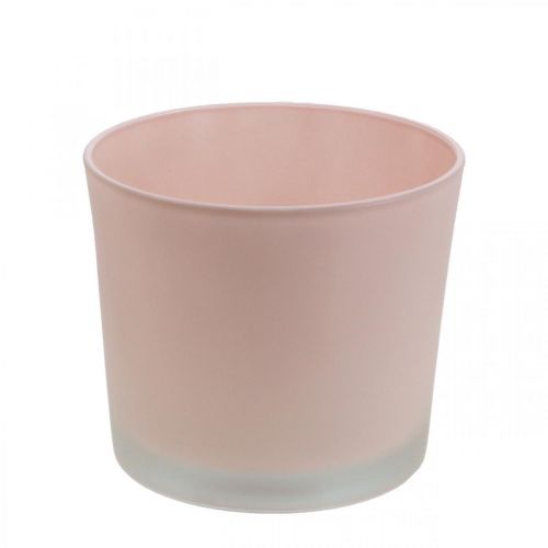 Floristik24 Flowerpot glass planter pink glass bucket Ø14.5cm H12.5cm