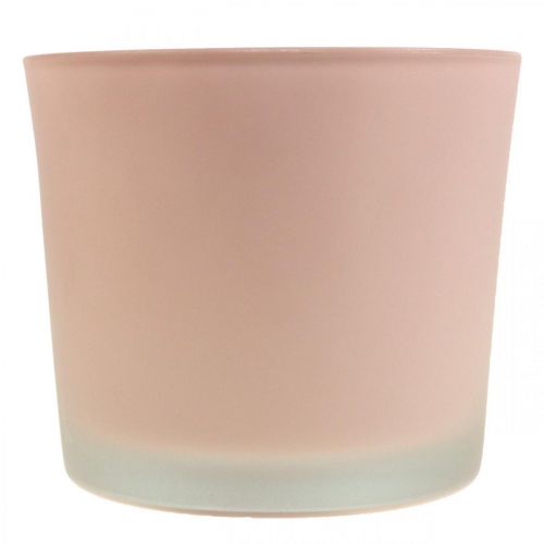 Product Flowerpot glass planter pink glass bucket Ø14.5cm H12.5cm
